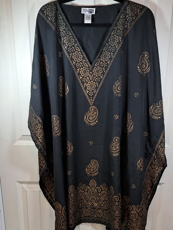 Step In Style Other - Step n' Style Black Kaftan with Gold Paisley Print